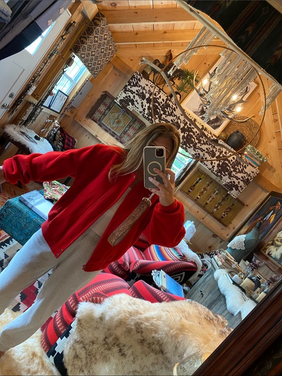 Pendleton Sweaters - Vintage Pendleton Red Wool Western Bomber Jacket. Beautiful!